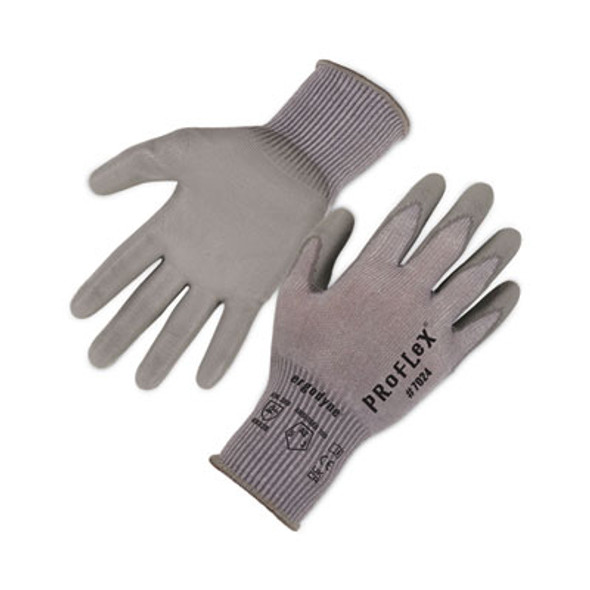 Proflex 7024 Ansi A2 Pu Coated Cr Gloves, En388: 4X42B, 9" Long, Large, Gray, 12 Pairs