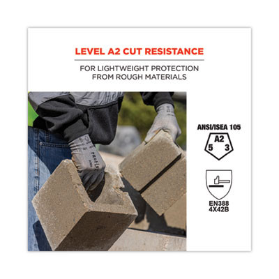 Proflex 7024 Ansi A2 Pu Coated Cr Gloves, En388: 4X42B, 9" Long, X-Large, Gray, 12 Pairs