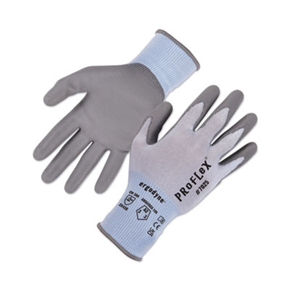 Proflex 7025 Ansi A2 Pu Coated Cr Gloves, En388: 2X42B, 9" Long, X-Large, Blue, Pair