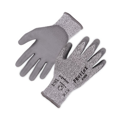 Proflex 7030 Ansi A3 Pu Coated Cr Gloves, En388: 4X42C, 9" Long, Small, Gray, Pair