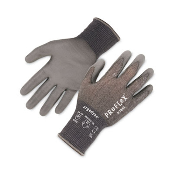 Proflex 7044 Ansi A4 Pu Coated Cr Gloves, En388: 4X42D, 9" Long, Medium, Gray, 12 Pairs