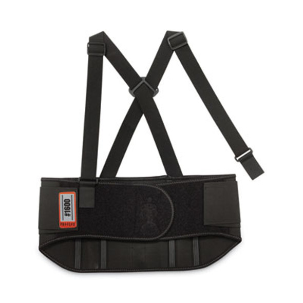 Proflex 1600 Standard Elastic Back Support Brace, 4X-Large, 52" To 58" Waist, Black