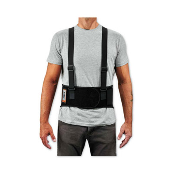 Proflex 1625 Elastic Back Support Brace, Small, 25" To 30" Waist, Black