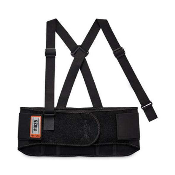 Proflex 1625 Elastic Back Support Brace, 3X-Large, 46" To 52" Waist, Black
