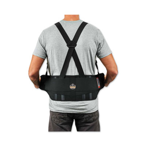 Proflex 1625 Elastic Back Support Brace, 4X-Large, 52" To 58" Waist, Black