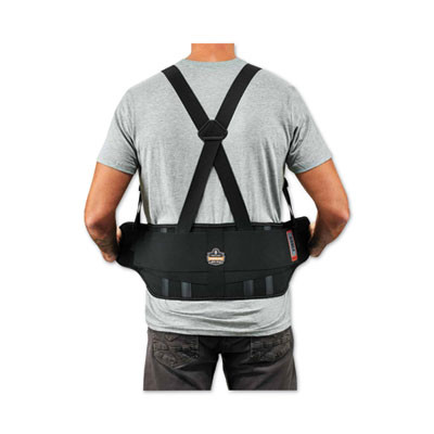 Proflex 1625 Elastic Back Support Brace, 4X-Large, 52" To 58" Waist, Black