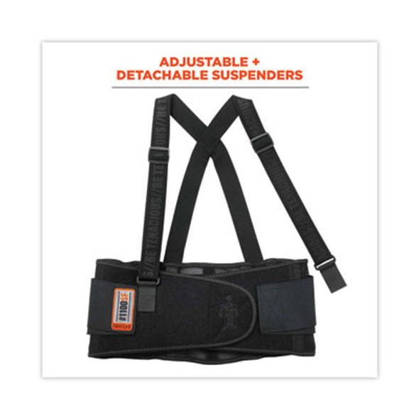 Proflex 1100Sf Standard Spandex Back Support Brace, Large, 34" To 38" Waist, Black