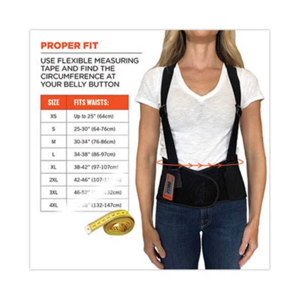 Proflex 1100Sf Standard Spandex Back Support Brace, X-Large, 38" To 42" Waist, Black
