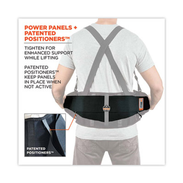 Proflex 1100Sf Standard Spandex Back Support Brace, 4X-Large, 52" To 58" Waist, Black