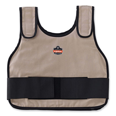 Chill-Its 6235 Standard Phase Change Cooling Vest, Cotton, Small/Medium, Khaki
