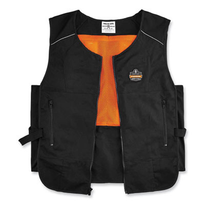 Chill-Its 6255 Lightweight Phase Change Cooling Vest, Cotton/Polyester, Small/Medium, Black