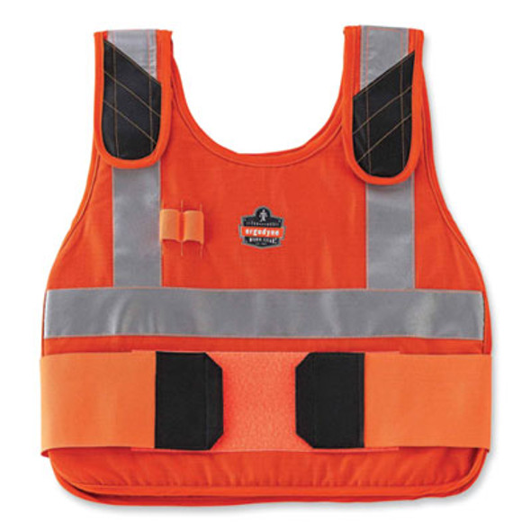 Chill-Its 6225 Premium Fr Phase Change Cooling Vest, Modacrylic Cotton, Small/Medium, Orange