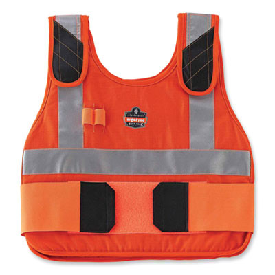 Chill-Its 6225 Premium Fr Phase Change Cooling Vest, Modacrylic Cotton, Small/Medium, Orange