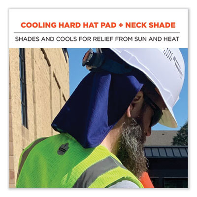 Chill-Its 6717 Cooling Hard Hat Pad And Neck Shade - Polymers, 12.5 x 9.75, Blue