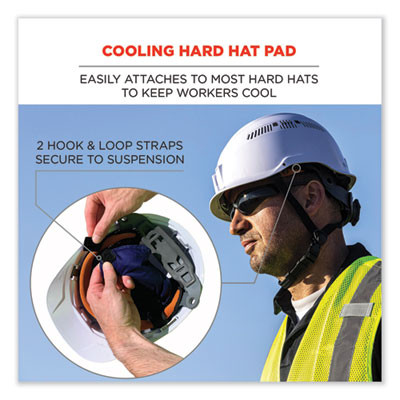 Chill-Its 6715 Hard Hat Cooling Pad - Polymers, 7 x 6.5, Blue