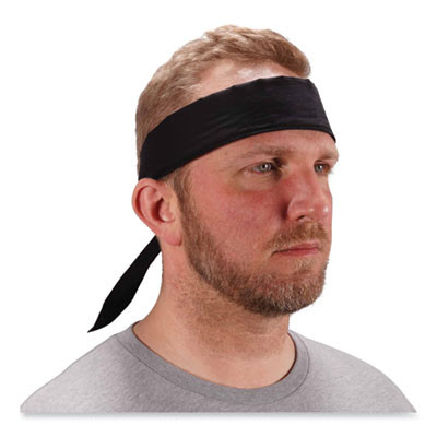 Chill-Its 6702 Cooling Embedded Polymers Tie Bandana, One Size Fits Most, Black