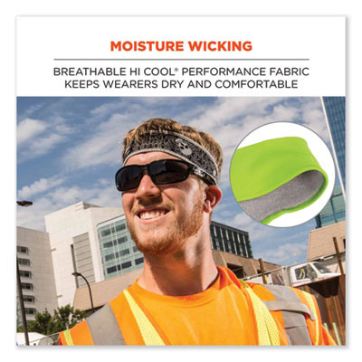 Chill-Its 6605 High-Performance Terry Cloth Sweatband, Cotton Terry Cloth, One Size Fits Most, Lime