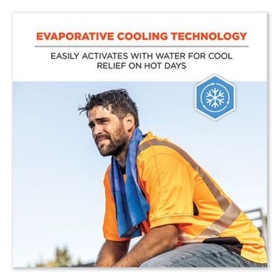 Chill-Its 6604 Multipurpose Cleaning Cooling Towel, 35 x 8, One Size Fit Most, Microfiber/Pva, Blue