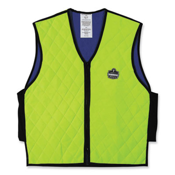 Chill-Its 6665 Embedded Polymer Cooling Vest With Zipper, Nylon/Polymer, X-Large, Lime