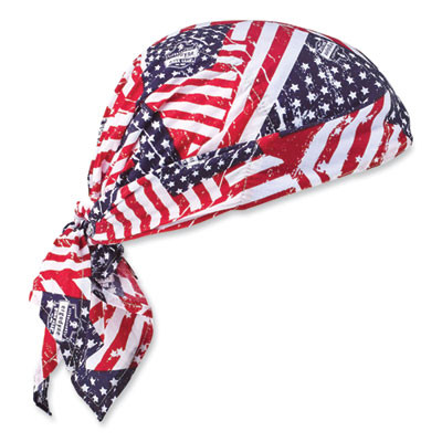Chill-Its 6710Ct Cooling Pva Tie Bandana Triangle Hat, One Size Fits Most, Stars And Stripes