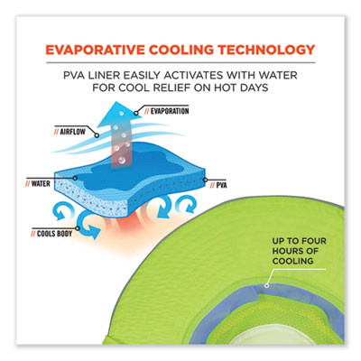 Chill-Its 8935Ct Hi-Vis Pva Ranger Sun Hat, Small/Medium, Lime