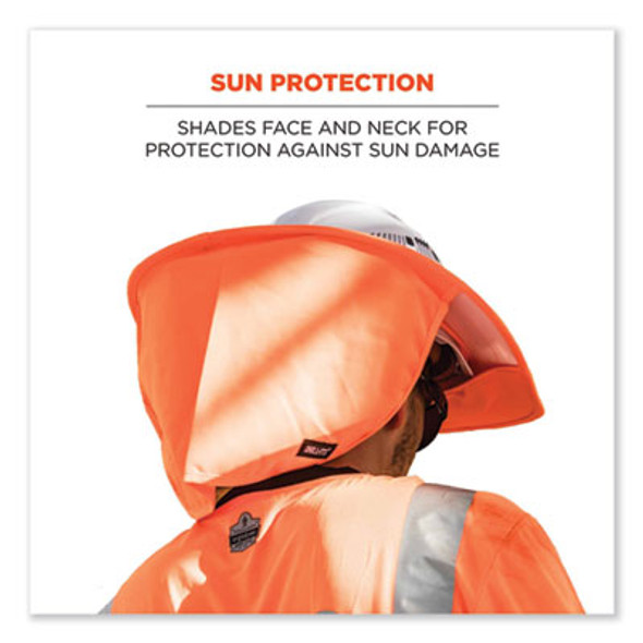 Chill-Its 6660 Hard Hat Brim + Neck Shade, 19.5 x 9.75, Orange