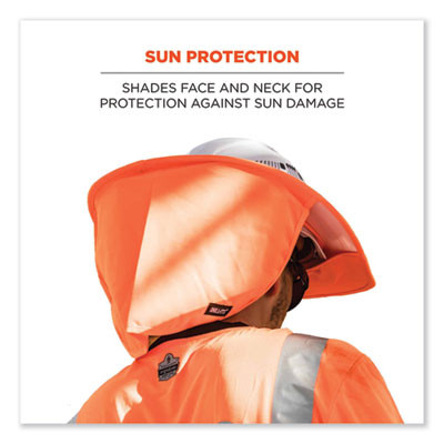 Chill-Its 6660 Hard Hat Brim + Neck Shade, 19.5 x 9.75, Orange