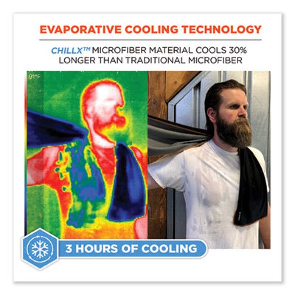 Chill-Its 6602Mf Evaporative Microfiber Cooling Towel, 40.9 x 9.8, One Size Fits Most, Microfiber, Blue