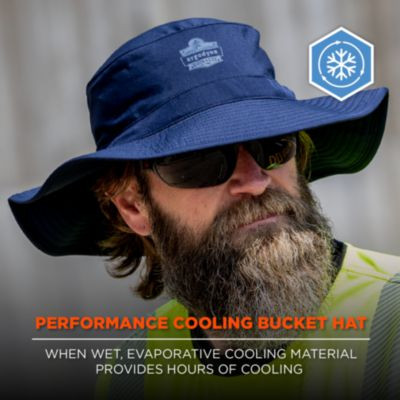 Chill-Its 8939 Cooling Bucket Hat, Polyester/Spandex, One Size Fits Most, Navy