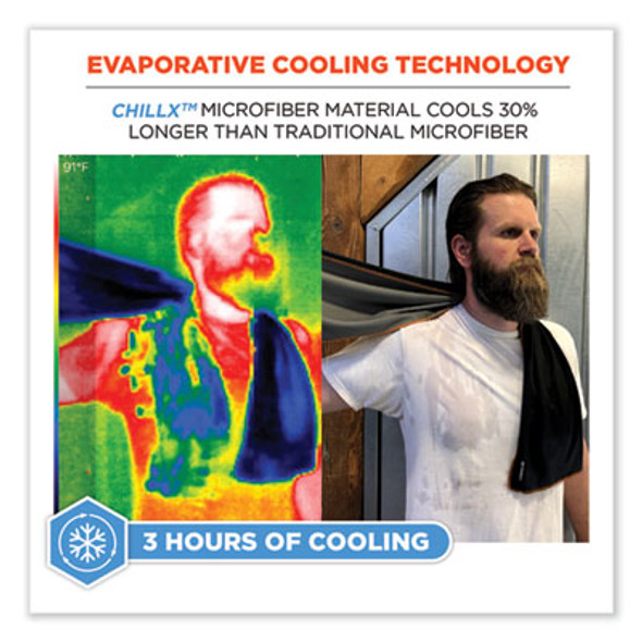 Chill-Its 6602Mf Evaporative Microfiber Cooling Towel, 40.9 x 9.8, One Size Fits Most, Microfiber, Lime