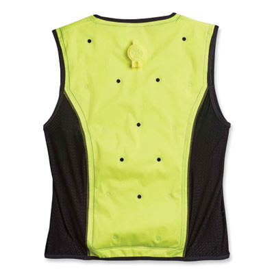 Chill-Its 6685 Premium Dry Evaporative Cooling Vest With Zipper, Nylon, Medium, Lime