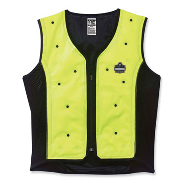 Chill-Its 6685 Premium Dry Evaporative Cooling Vest With Zipper, Nylon, X-Large, Lime