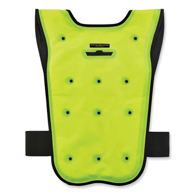 Chill-Its 6687 Economy Dry Evaporative Cooling Elastic Waist Vest, Nylon, Small/Medium, Lime
