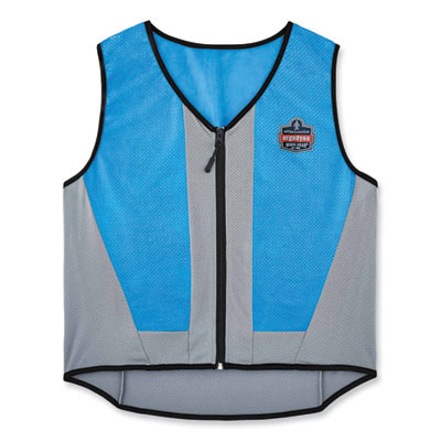 Chill-Its 6667 Wet Evaporative Pva Cooling Vest With Zipper, Pva, 2X-Large, Blue