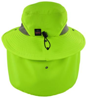 Chill-Its 8934 Ranger Hat With Neck Shade, Microfiber/Polyester, Small/Medium, Lime