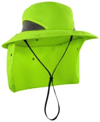 Chill-Its 8934 Ranger Hat With Neck Shade, Microfiber/Polyester, Small/Medium, Lime