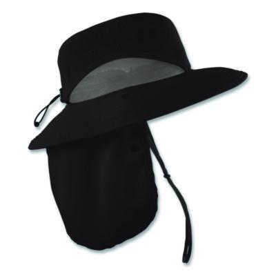 Chill-Its 8934 Ranger Hat With Neck Shade, Microfiber/Polyester, Small/Medium, Black