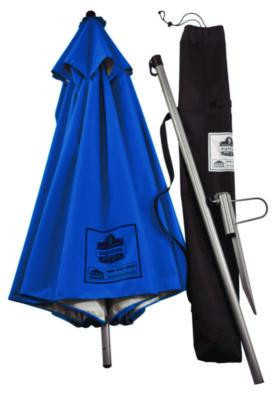Shax 6100 Lightweight Work Umbrella, 90" Span, 92" Long, Blue Canopy