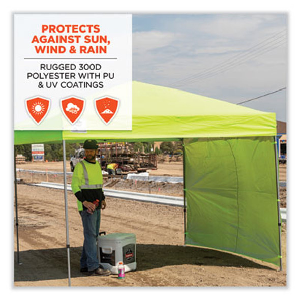 Shax 6098 Pop-Up Tent Sidewall, Single Skin, 10 Ft x 10 Ft, Polyester, Lime