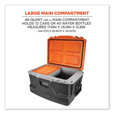 Chill-Its 5171 48-Quart Industrial Hard Sided Cooler, Orange/Gray
