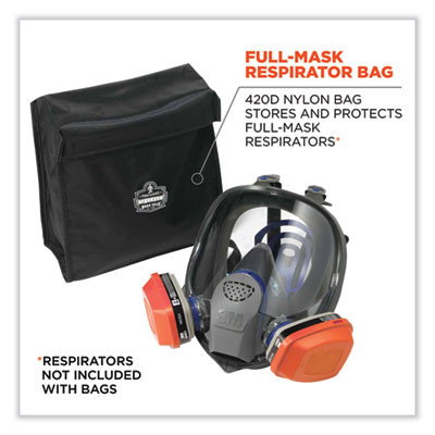 Arsenal 5183 Full Mask Respirator Bag With Hook-And-Loop Closure, 9.5 x 4 x 12, Black