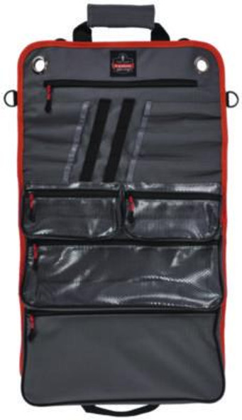 Arsenal 5874 Roll Up Tool Bag With Zipper Pockets, 5 Zippered Pockets, 7 Tool Slots, 1 x 27 x 16, Polyester, Gray