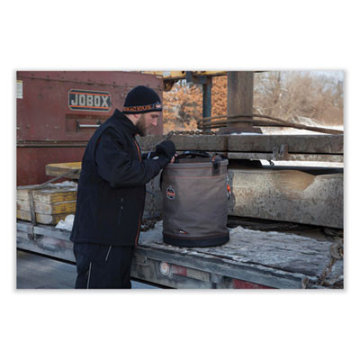 Arsenal 5945 Extra-Large Swiveling Carabiner Canvas Hoist Bucket, 150 Lb, Gray