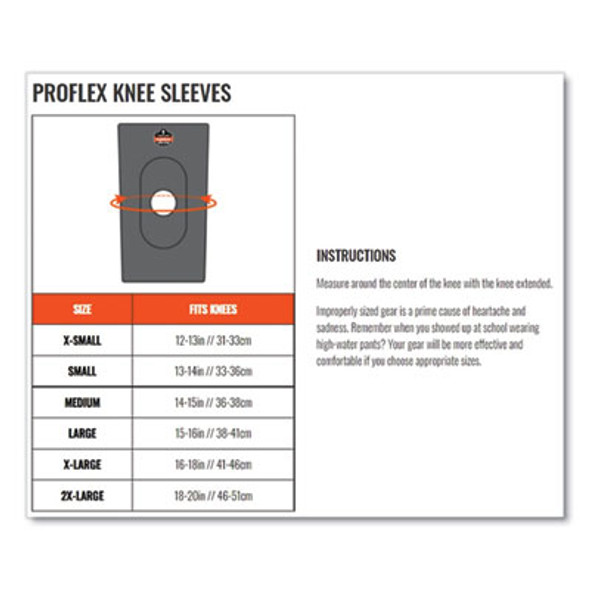 Proflex 600 Neoprene Single Layer Knee Sleeve, 2X-Large, Black