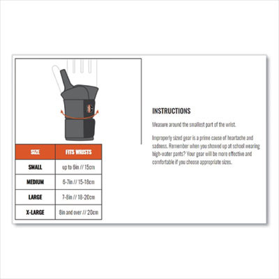 Proflex 670 Ambidextrous Single Strap Wrist Support, X-Large, Fits Left/Right Hand, Black