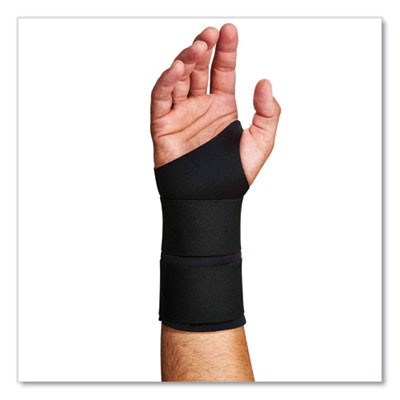 Proflex 675 Ambidextrous Double Strap Wrist Support, Small, Fits Left Hand/Right Hand, Black