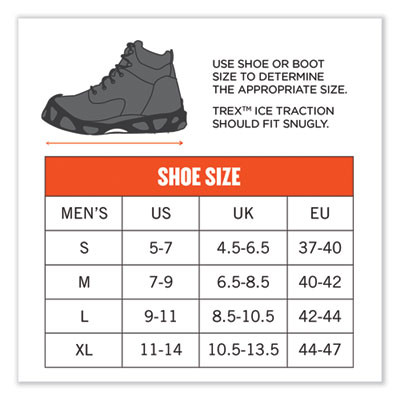 Trex 6304 One-Piece Step-In Full Coverage Ice Cleats, Small, Black, Pair