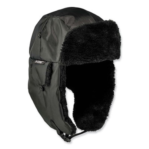 N-Ferno 6802Z Zippered Trapper Hat, Small/Medium, Black