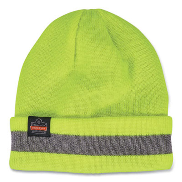 N-Ferno 6803 Reflective Rib Knit Winter Hat, One Size Fits Most, Lime