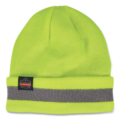 N-Ferno 6803 Reflective Rib Knit Winter Hat, Acrylic, One Size Fits Most, Lime